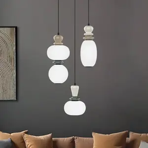 Viokef Suspension LED Gemma, Ø 38 cm, multicolore, verre/céramique, à ... pas cher