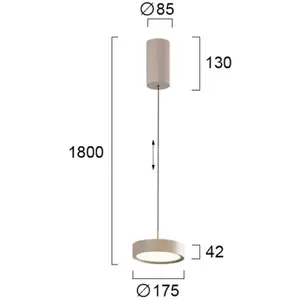 Viokef Suspension LED Denver, Ø 17 cm, couleur beige, métal pas cher