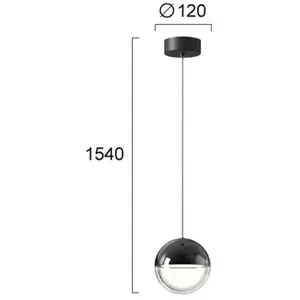 Viokef Suspension LED Zirea, noir/chromé, Ø 12 cm, métal pas cher