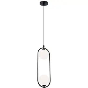 Viokef Suspension Fancy, à 2 lampes, noire pas cher