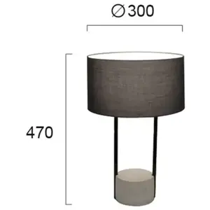 Viokef Lampe à poser Allegro avec abat-jour tissu, grise pas cher