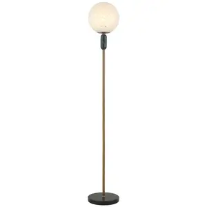 Viokef Lampe sur pied Polly abat-jour en verre, marbre pas cher