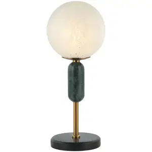 Viokef Lampe à poser Polly abat-jour en verre, marbre pas cher