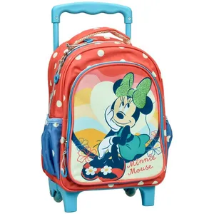 Sac à dos à roulettes - Minnie - Flowers - 30 CM - Trolley - Maternelle - RoseVendu parcdiscount