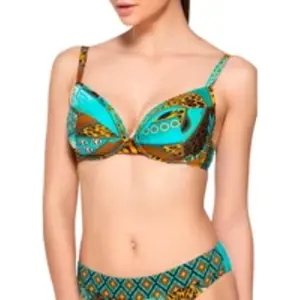 Haut de maillot de bain balconnet femme Luna Jade Bleu 95D 94183LU-imprimé pas cher