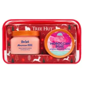 TREE HUT Xmas Set Moroccan Rose Sugar Scrub & Whipped Body Butter Coffret soin corps 1 art. pas cher