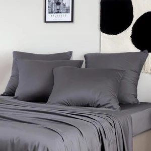 BAMBAW Taies d'Oreiller en Bambou - Anthracite pas cher