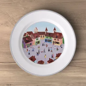 Comparateur de prix : Villeroy & Boch Assiette plate en porcelaine ronde D27cm village DESIGN NAIF
