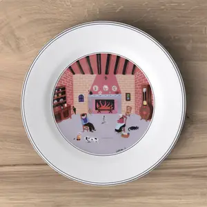 Assiette à dessert en porcelaine ronde D21cm DESIGN NAIF pas cher