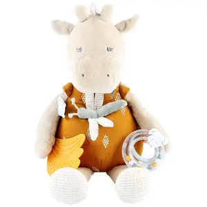 Noukie's NOUKIES - Peluche d'activités Girafe Tiga - 40cm -Veloudoux - BeigeVendu paraubert