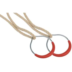 Comparateur de prix : KBT Anneaux de gymnastique en métal avec corde (Lot de 2) Cordes en polypropylène