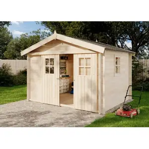 Alpholz - Cabane à outils Evere 19 Naturel 330 x 270 cm pas cher