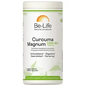 Zie Label Be-Life Curcuma Magnum 3200 + Piperine Bio 180 gélulesVendu parredcare-pharmacie