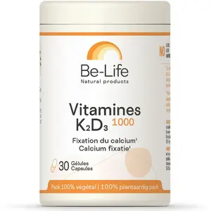 Comparateur de prix : Be-Life Vitamines K2 + D3 1000 30 gélules