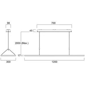 Sylvania, suspension LED Areum, 120 x 30 cm, 840, DALI pas cher