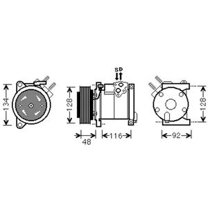 International Radiators Plus Van Wezel Compresseur, Climatisation Chrysler Voyager Iv De 02/2000 À 12/2008