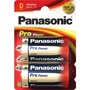 PANASONIC Lot de 2 Blisters de 2 Piles Alcalines Pro Power Gold LR20 / D - 1,5V pas cher