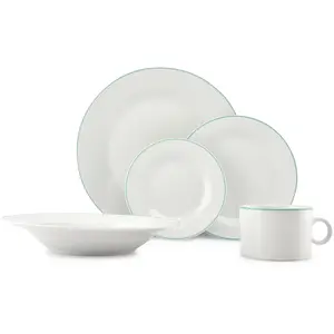 Ona - Service de Table en Porcelaine Prim blanc/vert - 20 Pièces OSVendu parrue-du-commerce