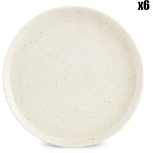 ONA Assiette plate 19,5cm vanille - Lot de 6 pas cher