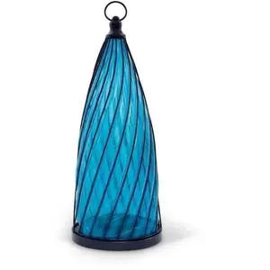 Comparateur de prix : Lanterne solaire - GARDEN ID Blue Dome - Ø17 H40 cm - Autonomie 6-8h -...
