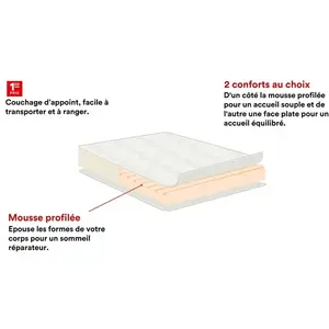 Matelas mousse 90x190 cm DREAMEA UNO pas cher