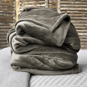 De Witte Lietaer - Plaid Cosy taupe foncé - 150x200 cm 150x200 cm pas cher