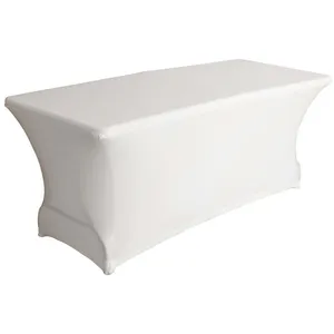 Perel Housse extensible pour table rectangulaire - blanc