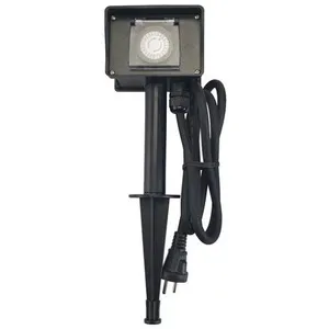 Comparateur de prix : Perel EG2WTM Prise de jardin avec minuterie noir, vert avec piquet de terre