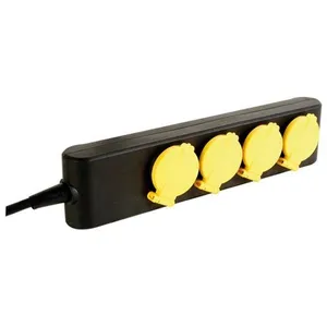 Perel Electricity bloc multiprise - 4 prises - ip44 - câble de 1. 5 m - noir