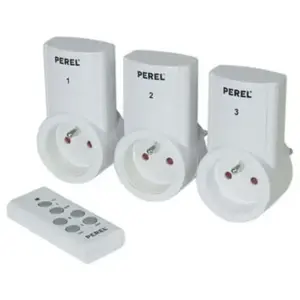 Comparateur de prix : Perel Bloc prise télécommandée - lot de 3