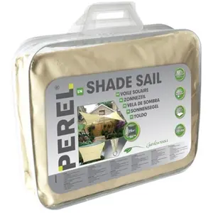 Voile d'ombrage carrée Perel - Couleur crème - 5 x 5m pas cher