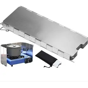 Réchaud d'extérieur en aluminium pare-brise 3 plaques ultraléger avec sac de transport Camping