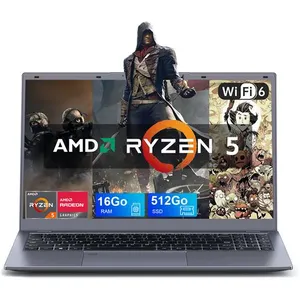 Vanwin PC portable 15.6-AMD Ryzen 5-5500U(Jusqu'à 4,0 GHz)-16Go RAM 51...