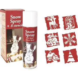 RueDeLaFete Bombe à neige artificielle 150ml avec pochoirs pas cher