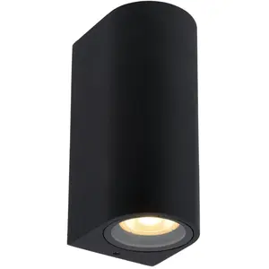 Comparateur de prix : Lucide ZARO-Applique d'extérieur 2 lumières ronde H16cm Noir