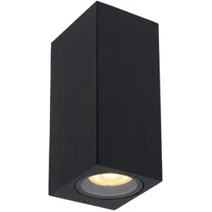 Lucide ZARO - Spot mural extérieur - 2xGU10 - IP44 - NoirVendu parkaufland