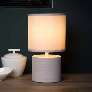 Comparateur de prix : LUCIDE GREASBY - Lampe de table - Ø 14 cm - 1xE14 - Crème