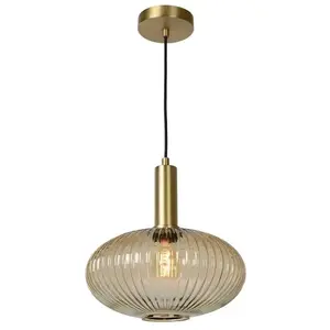 Comparateur de prix : Lucide MALOTO - Suspension - Ø 30 cm - 1xE27 - Ambre