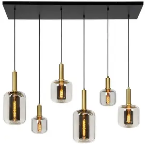 Comparateur de prix : Lucide JOANET - Suspension - 6xE27 - Fumé