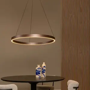 Suspension en aluminium LED 72 W rouille Ø80 x H.200 cm Lucide Liane