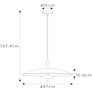 Comparateur de prix : Lucide Suspension LED Vulcan, noir/or, Ø 47 cm, intensité variable