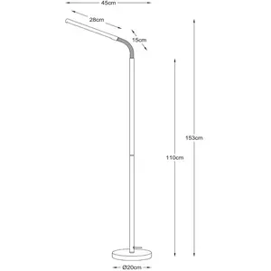 Lucide Lampe sur pied LED Gilly, blanc, flexible, métal, hauteur 153 cmVendu parluminaire