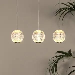 Lucide Suspension LED Cintra, angulaire, transparent/doré, acrylique pas cher