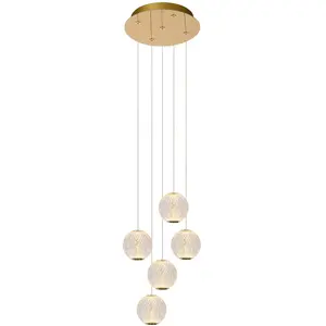 Comparateur de prix : LUCIDE CINTRA - Suspension - Ø 32 cm - LED Dim. - 5x4,7W 2700K - Transparent