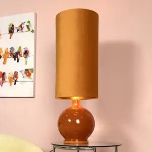 Lucide Lampe sur pied Esterad, ocre, Ø 34 cm, hauteur 100 cm, verreVendu parluminaire