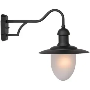 Comparateur de prix : ARUBA-Applique d'extérieur Métal & Verre sablé H36cm Noir Lucide