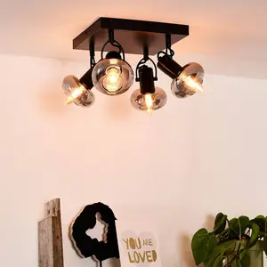 Comparateur de prix : Lucide Spot pour plafond Madee, noir/fumé, à 4 lampes