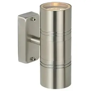 Comparateur de prix : Lucide ARNE LED-Applique d'extérieur 2 lumières Métal H17cm Argenté