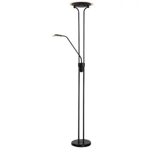 Comparateur de prix : Lucide CHAMPION LED-Lampadaire LED avec liseuse métal H180cm Noir