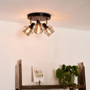Comparateur de prix : LUCIDE NILA - Spot plafond - Ø 36 cm - 3xE14 - Noir